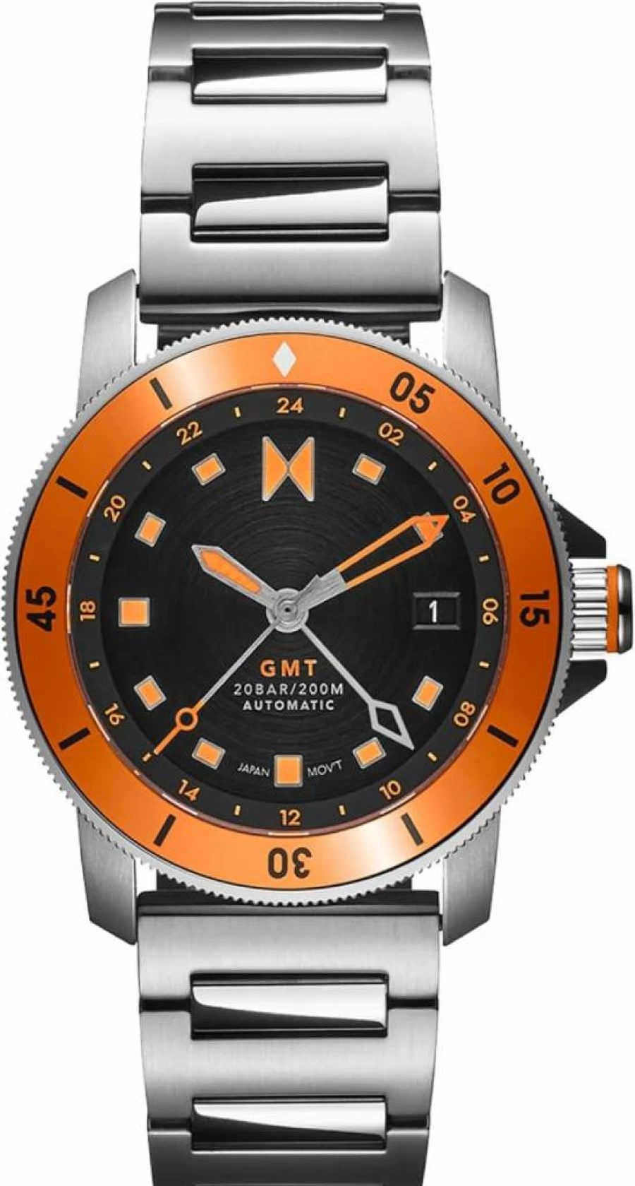 MVMT Men's Cali Diver Automatic Sports Watch - 100m Water Resistant ISO Dive Certified - Stainless Steel Chronograph
