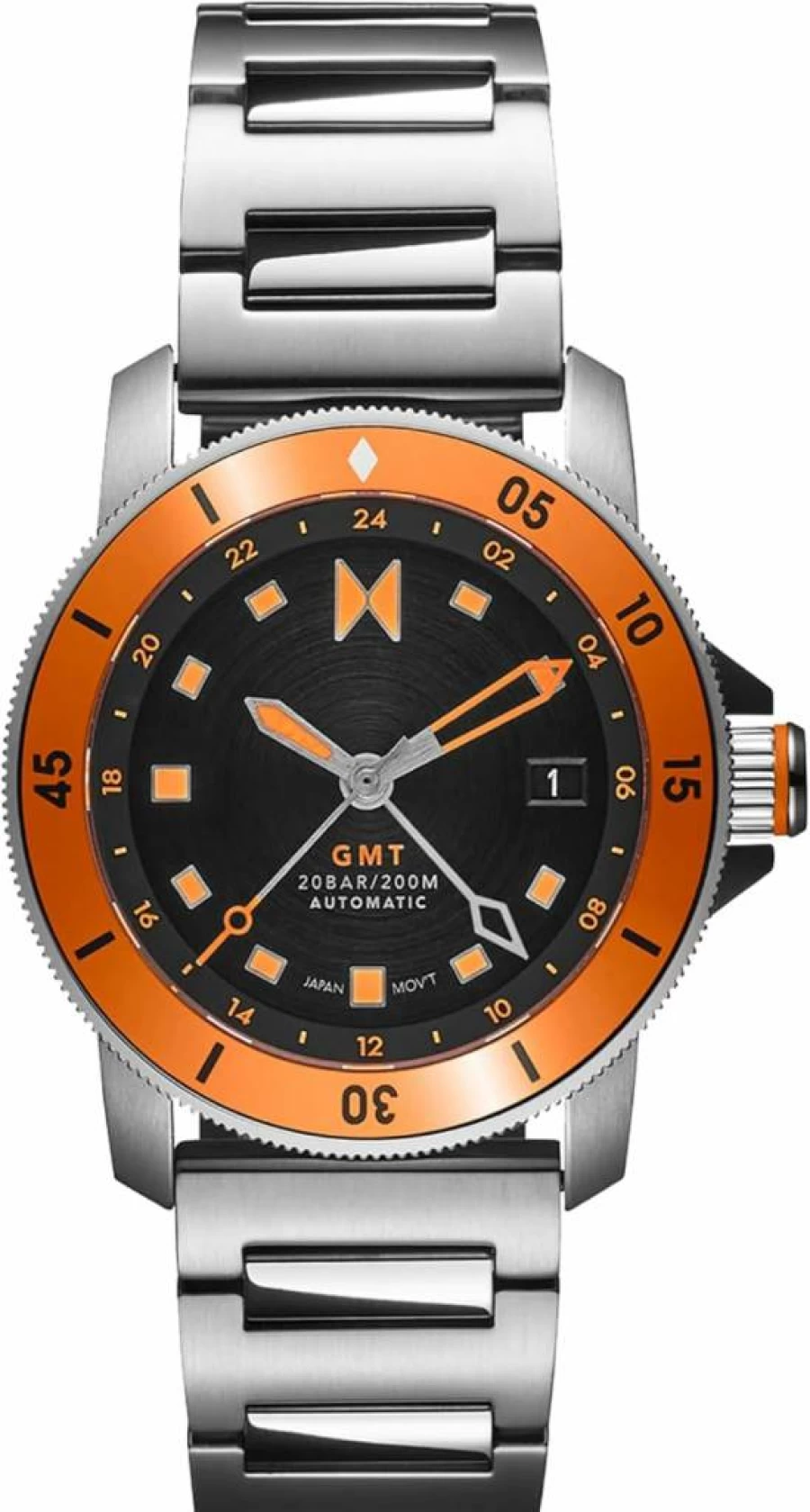MVMT Men's Cali Diver Automatic Sports Watch - 100m Water Resistant, ISO Dive Certified, Stainless Steel