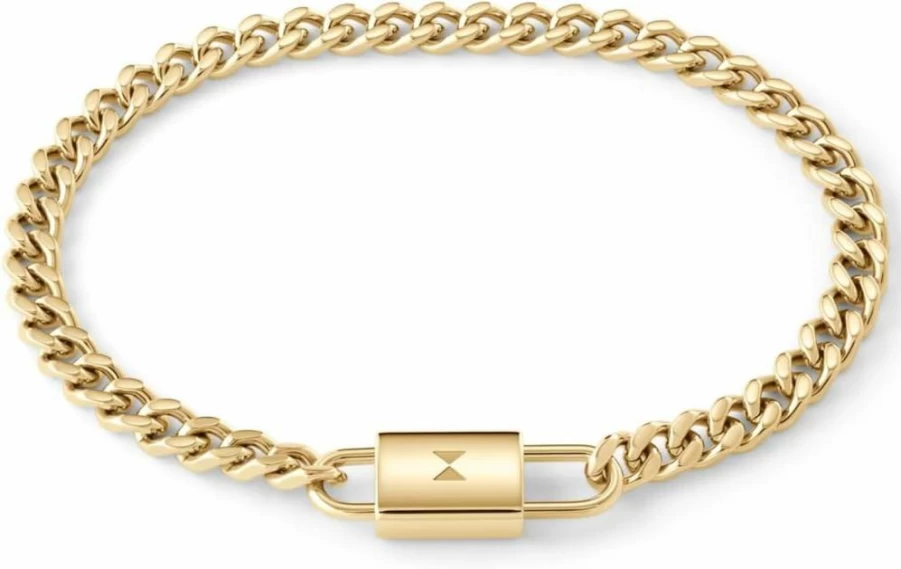 MVMT Men's Gold Plated Steel 5mm Chain Bracelet - Stylish Ionic Plated Fashion Accessory for Men