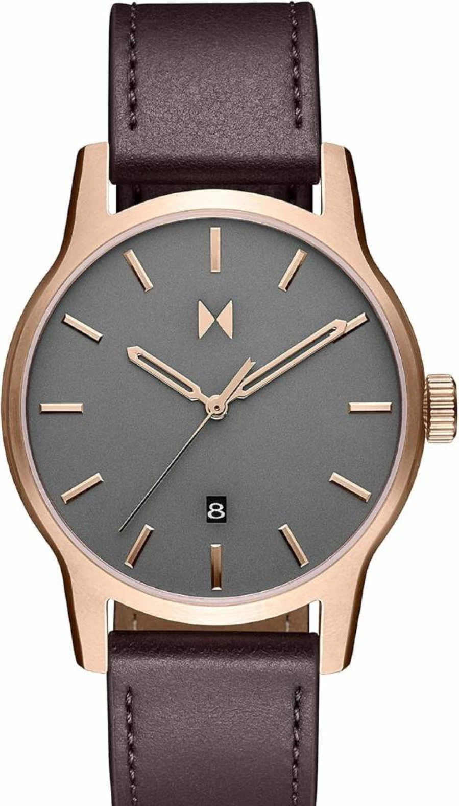 MVMT Classic II Vintage Men's Watch - Minimalist Stainless Steel Wristwatch with Premium Leather Band - 44mm Water Resistant 5ATM/50M - Interchangeable Straps
