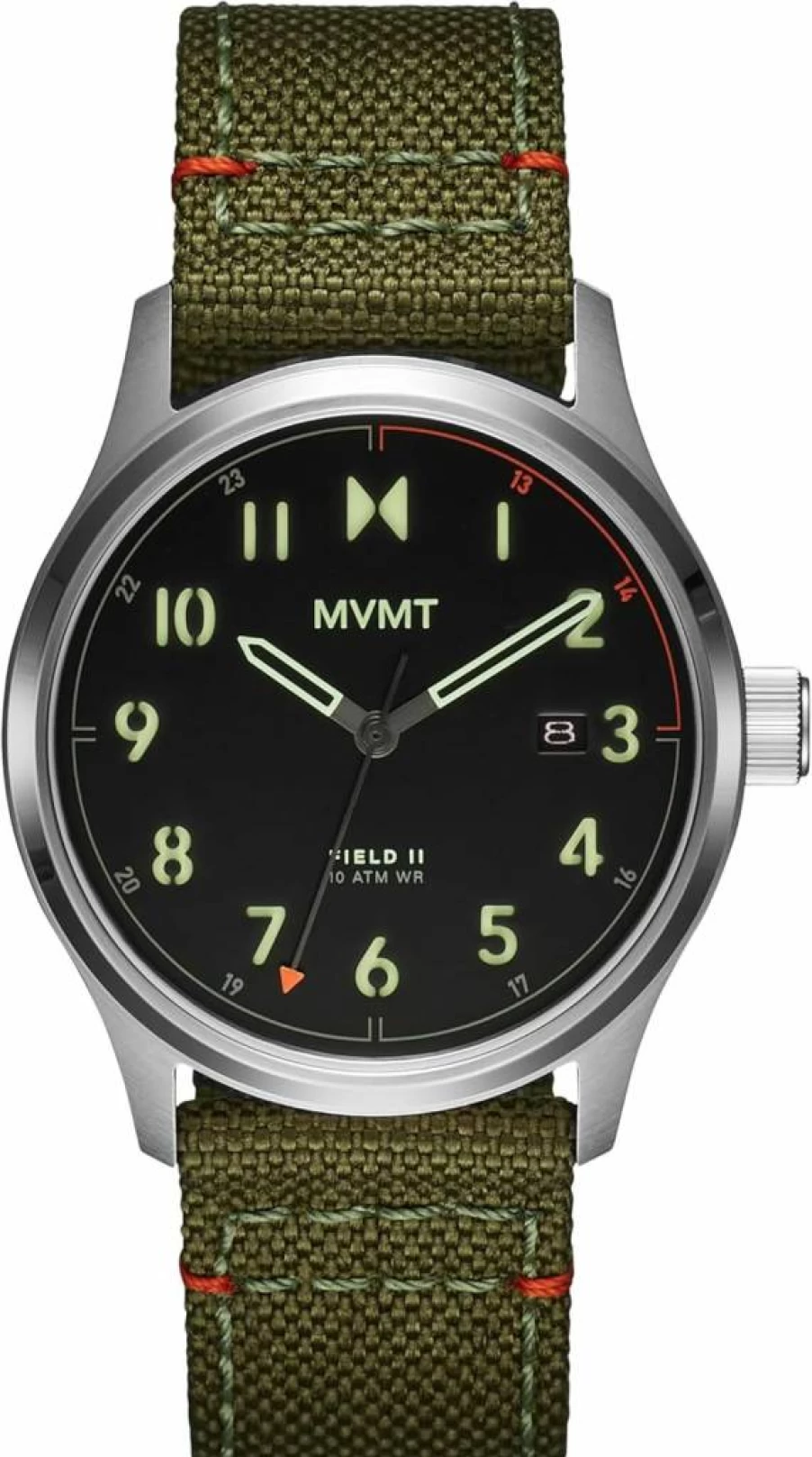 MVMT Men's Field 3H Stainless Steel Watch - 41mm Sporty Casual Timepiece - 10 ATM Water Resistant (100m) - Modern Minimalist Design