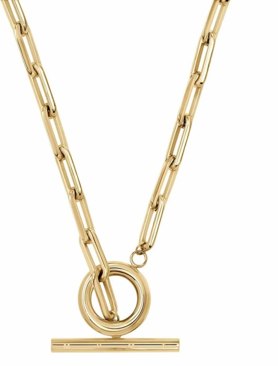 MVMT Women's Stainless Steel Cable Chain Necklace with Toggle Closure | Elegant Minimalist Jewelry