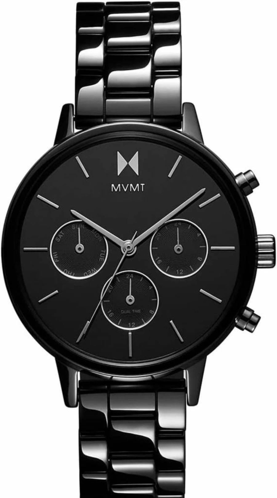 MVMT Nova Women's Watch - Dual Time Zone, Minimalist Stainless Steel Dress Watch, 38mm, Water Resistant, Interchangeable Bands