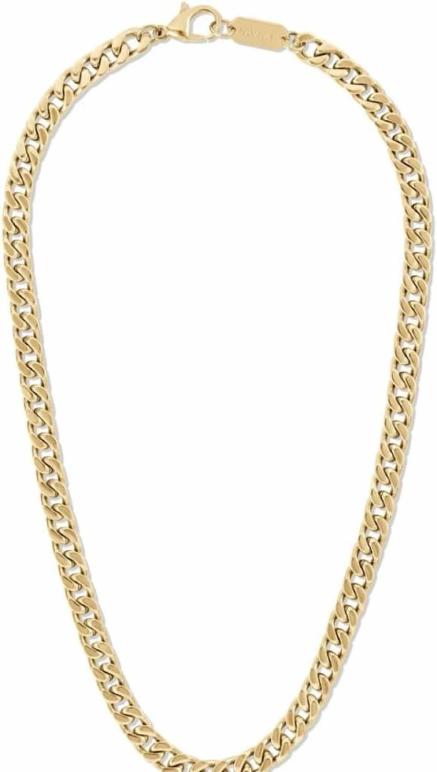 MVMT Men's Gold Plated Stainless Steel 7mm Chain Necklace - Ionic Plated Fashion Jewelry Accessory for Men