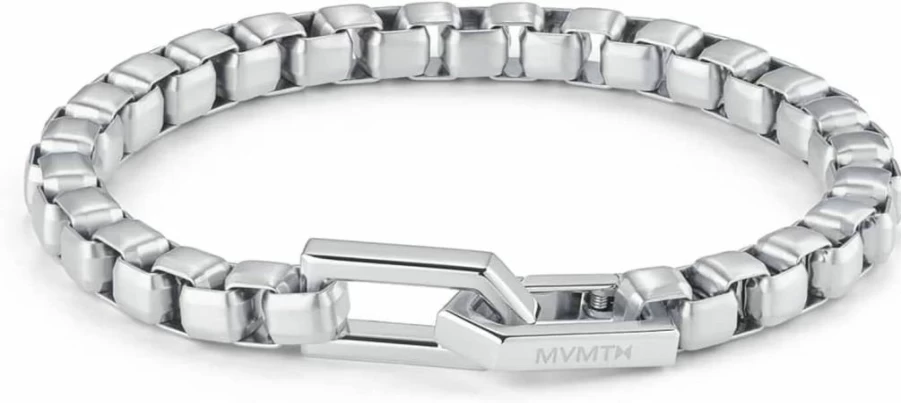 MVMT Men's Stainless Steel Box Chain Bracelet with Latch Closure