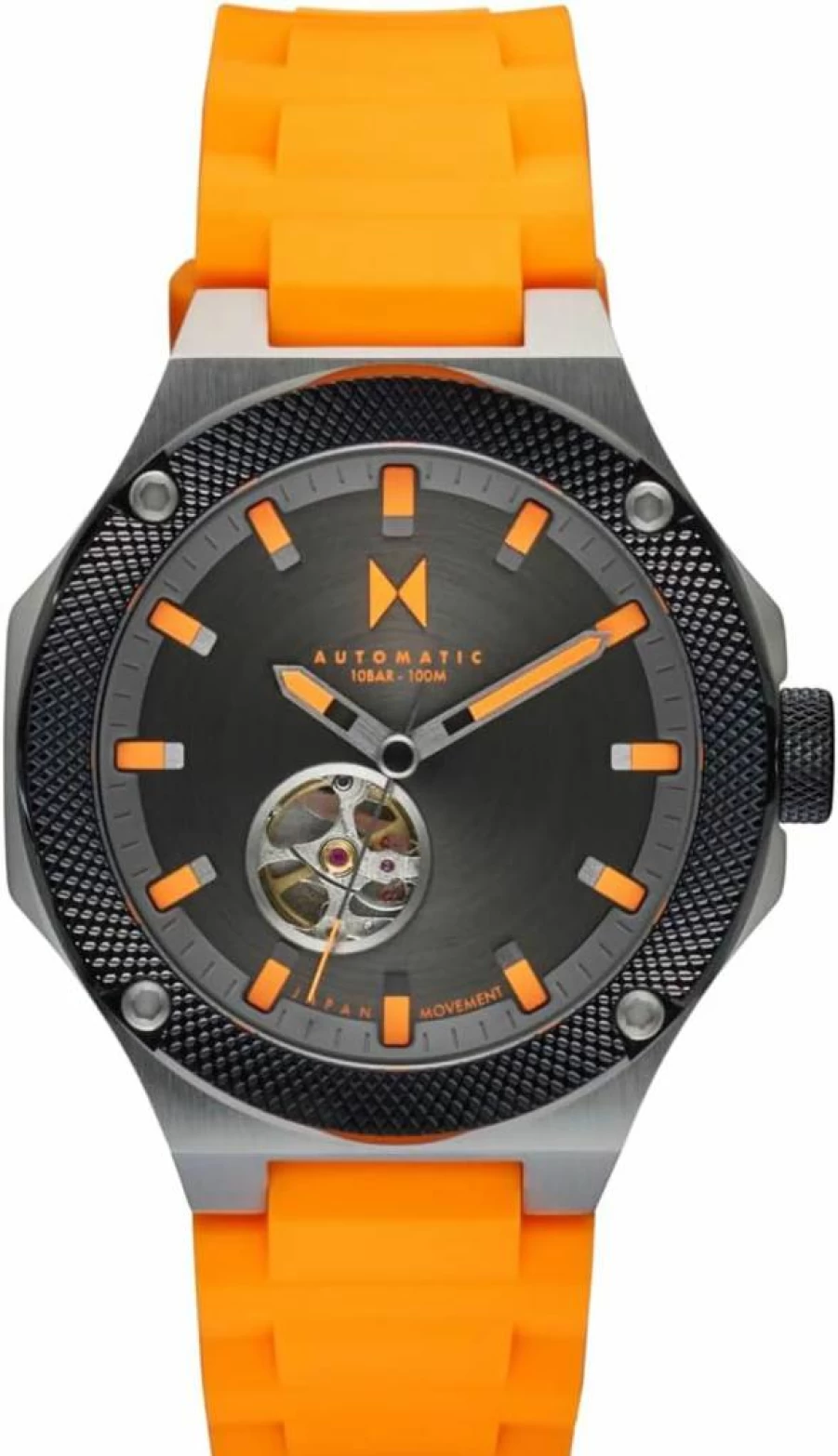 MVMT Men's Raptor Automatic Watch - 46.5mm Stainless Steel Case, 10 ATM Water Resistance (100m), Date Display, Sapphire Crystal