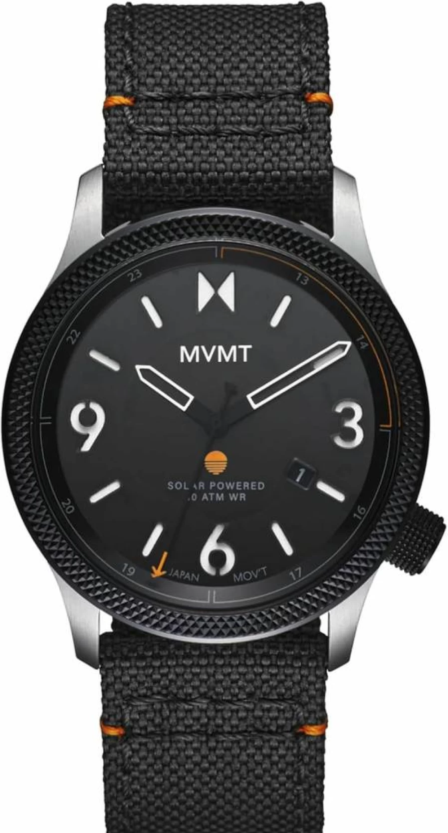 MVMT Field II Solar Men's Watch - 41mm Solar-Powered, 100m Water Resistant, Nylon Strap for Everyday Wear