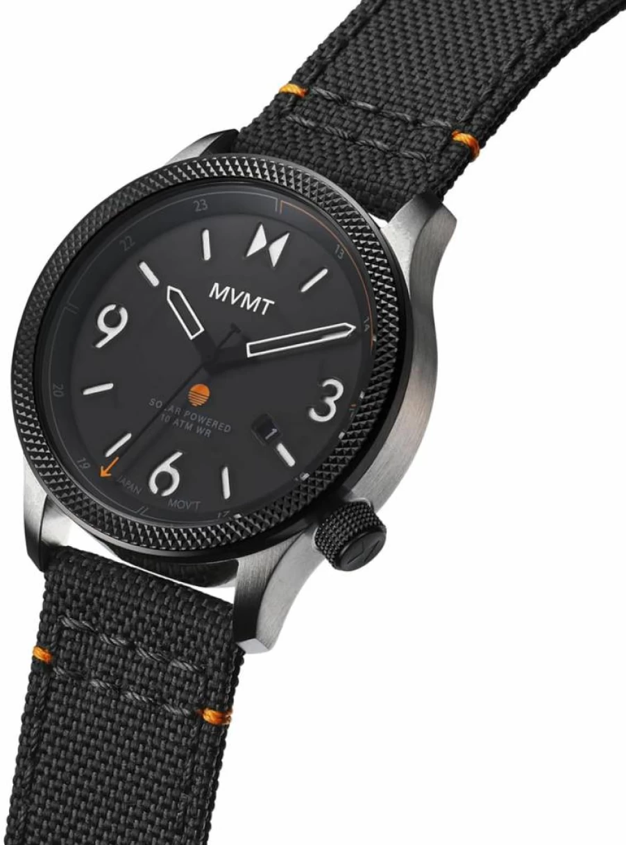 MVMT Field II Solar Men's Watch - 41mm Solar-Powered, 100m Water Resistant, Nylon Strap for Everyday Wear