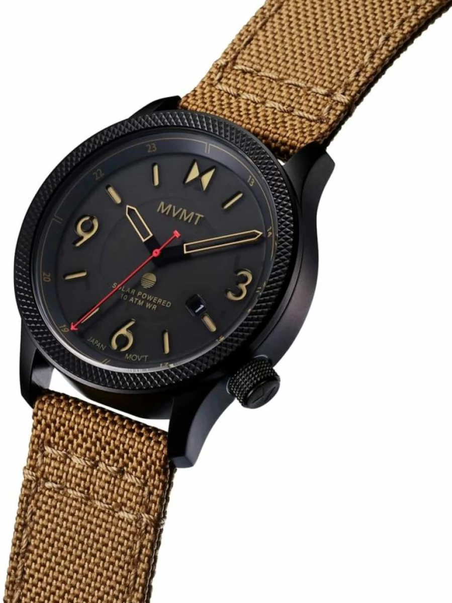 MVMT Men's Field II Solar-Powered Sports Watch - 41mm Stainless Steel, 100m Water Resistant, Chronograph, Date Display