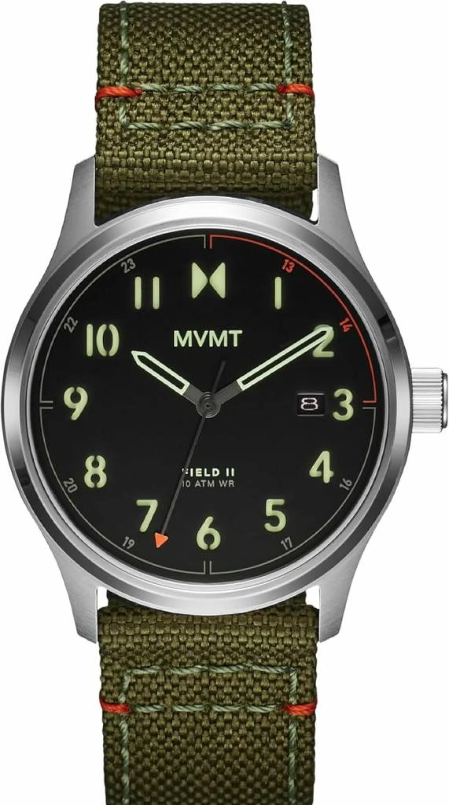 MVMT Men's Field 3H Stainless Steel Watch - 41mm Sporty Casual Design - 10ATM/100m Water Resistant
