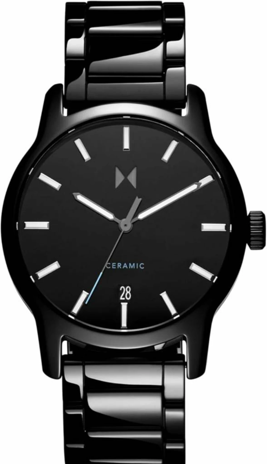 MVMT Men's Classic II 44mm Ceramic Link Bracelet Quartz Watch - Water Resistant 30M, Sport & Everyday Wear