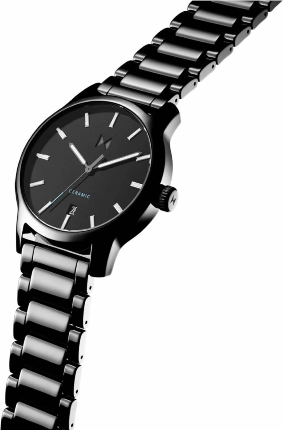 MVMT Men's Classic II 44mm Ceramic Link Bracelet Quartz Watch - Water Resistant 30M, Sport & Everyday Wear