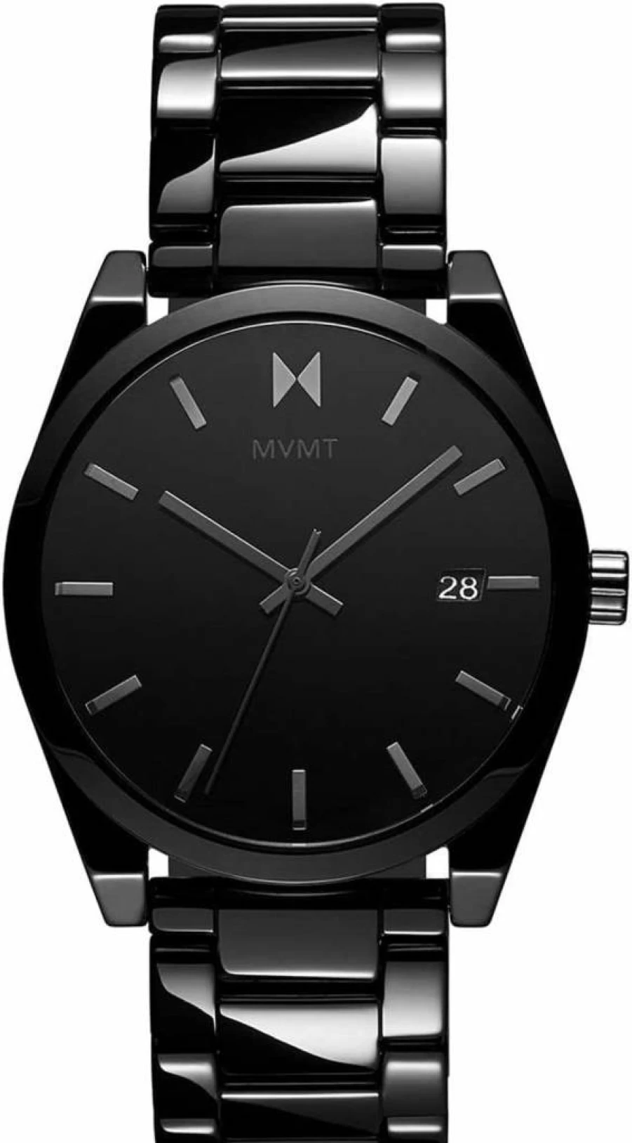 MVMT Men's Element Gloss Black Ceramic Watch - Black Ceramic Bracelet Chronograph