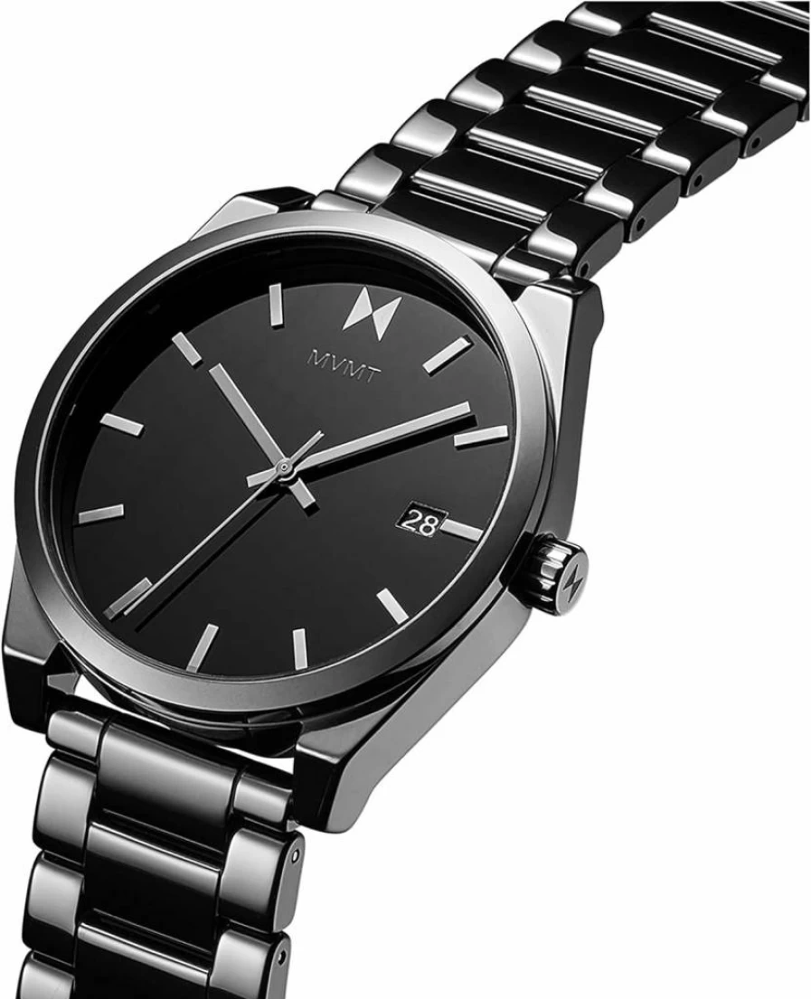 MVMT Men's Element Gloss Black Ceramic Watch - Black Ceramic Bracelet Chronograph