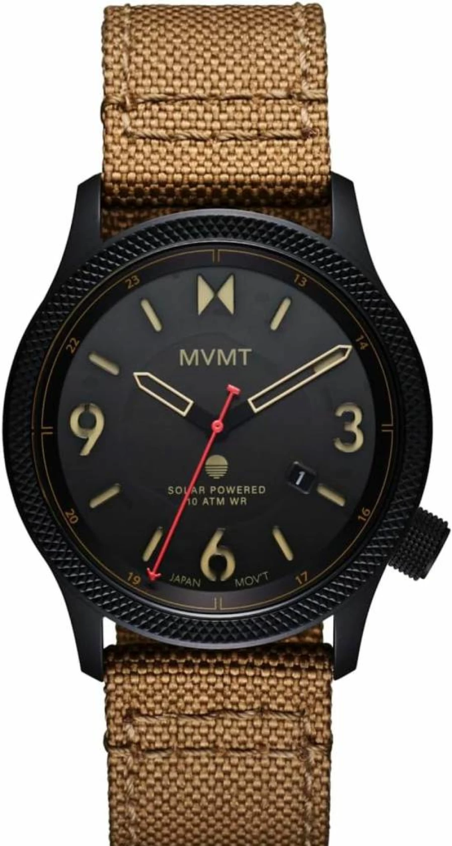 MVMT Men's Field II Solar-Powered Sports Watch - 41mm Waterproof 100M (10 ATM) Stainless Steel Chronograph