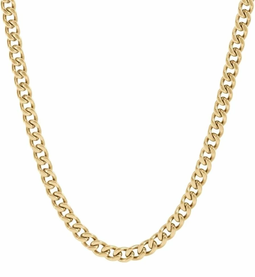 MVMT Men's Gold Plated Steel Chain Necklace - 5mm Ionic Plated Fashion Jewelry Accessory for Men