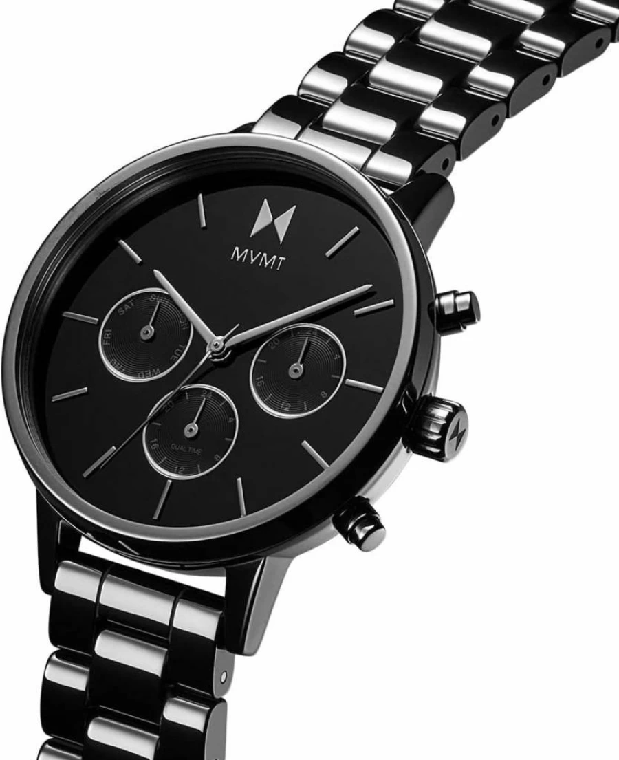 MVMT Nova Women's Watch - Dual Time Zone, Minimalist Stainless Steel Dress Watch - 38mm Analog, Water Resistant to 30M, Interchangeable Bands